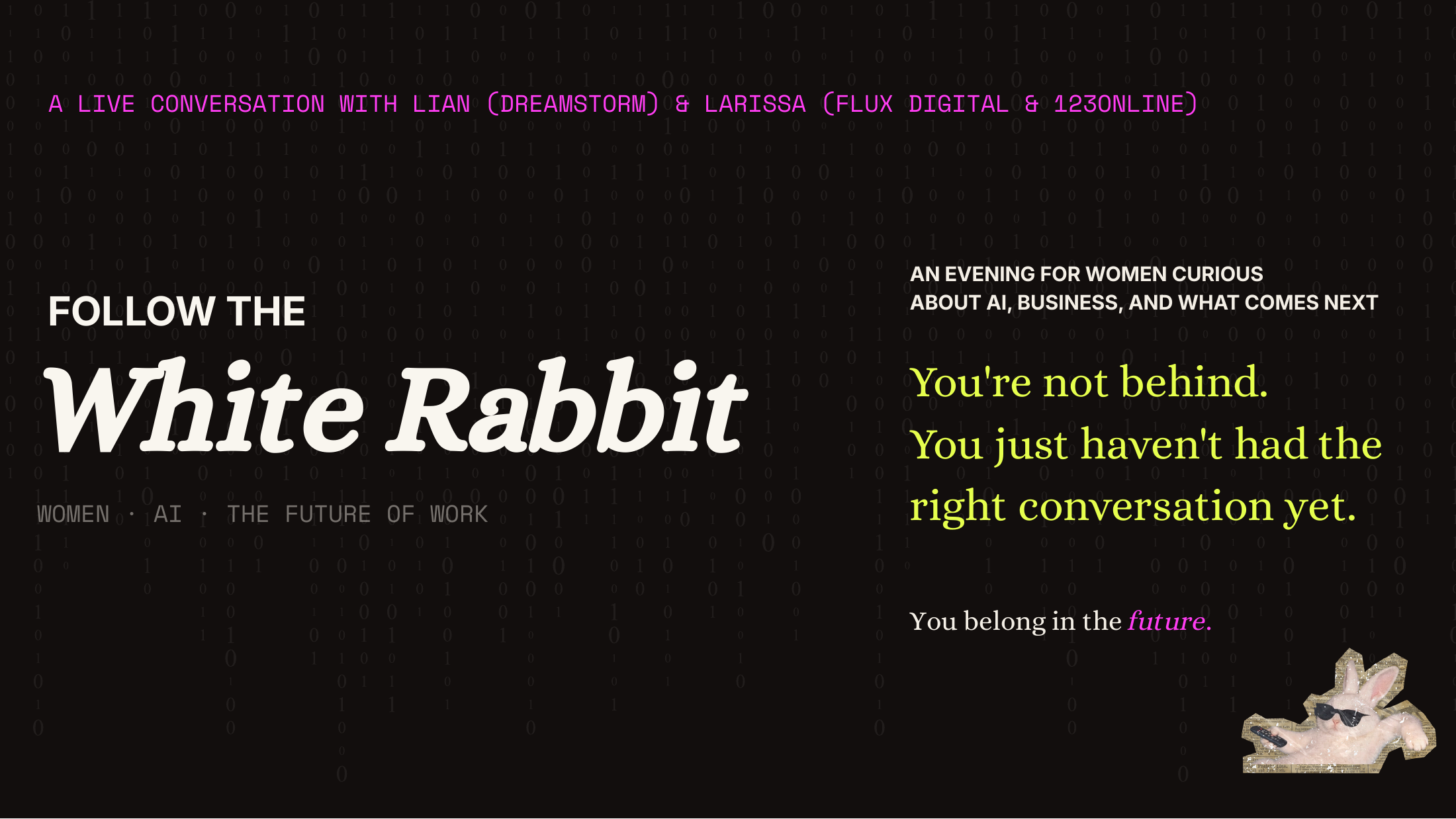 Slide 1: Welcome — Follow the White Rabbit
