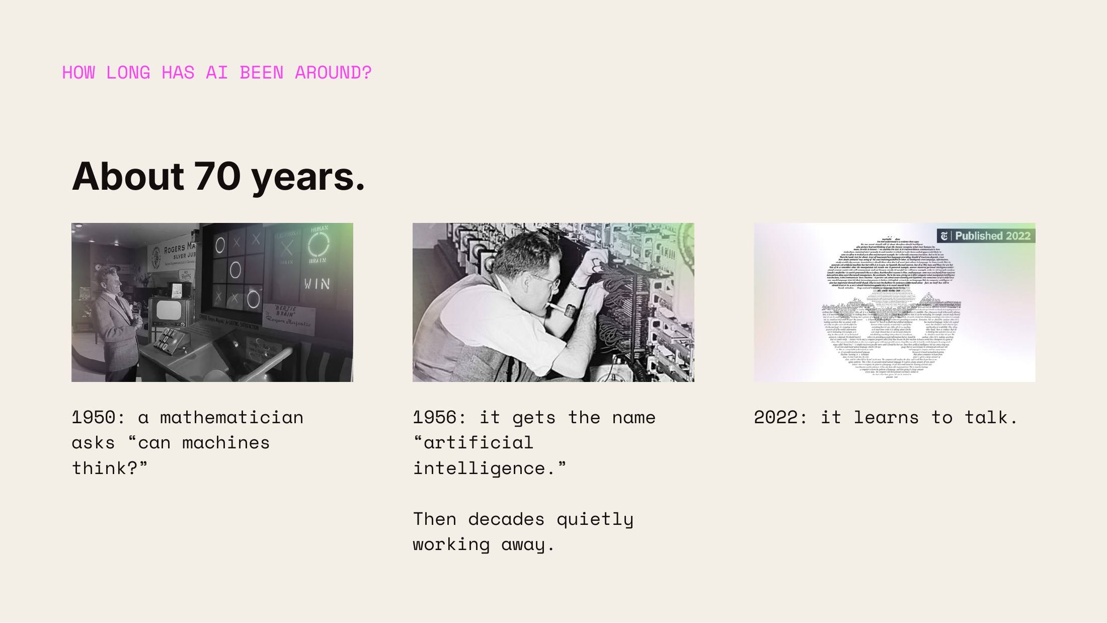 Slide 6: How long has AI been around?