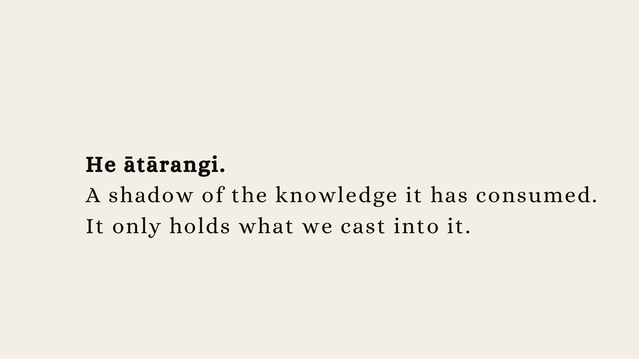 Slide 12: He ātārangi — a shadow