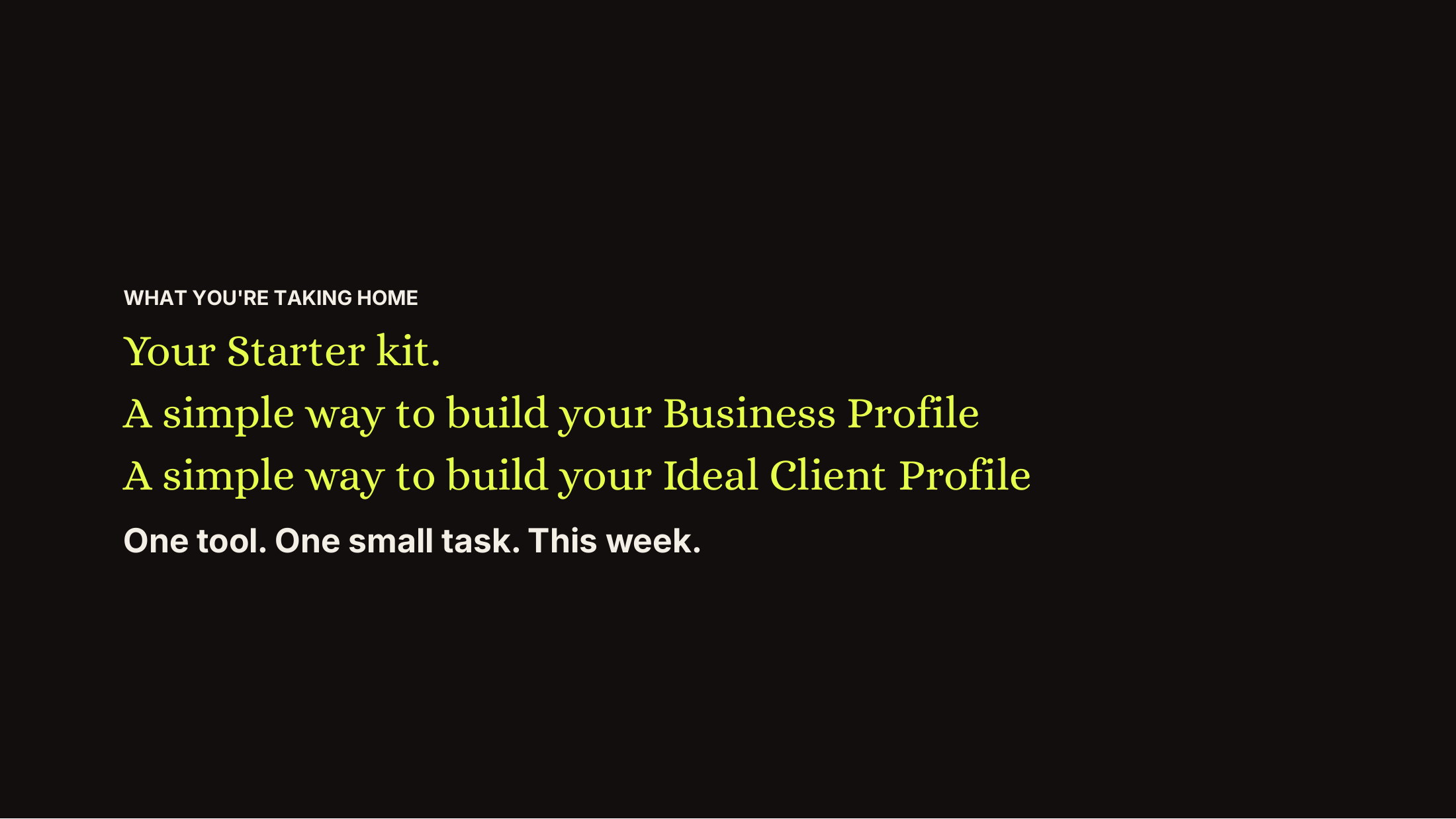 Slide 23: What you're taking home